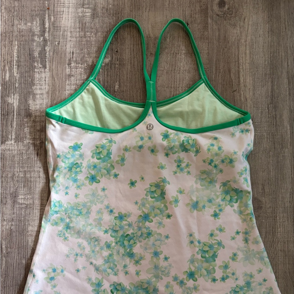 Lululemon Athletica Floral Tank Top with Green Accents